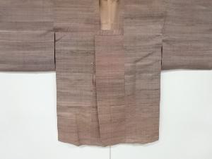 アンティーク　手織り紬横段織出し道行コート